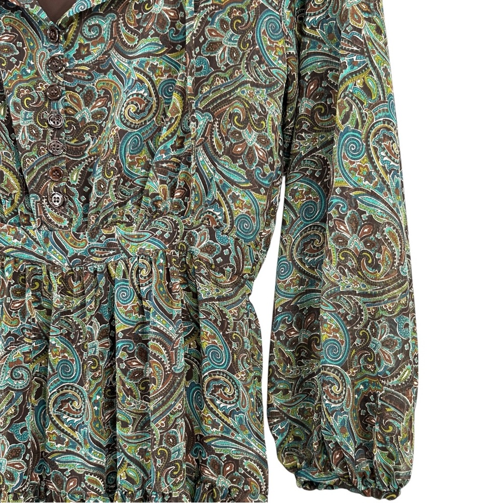 NWT Reformation Becca Dress - Brown Green Paisley Maxi Dress w/ Slip Liner sz S - Picture 5 of 16
